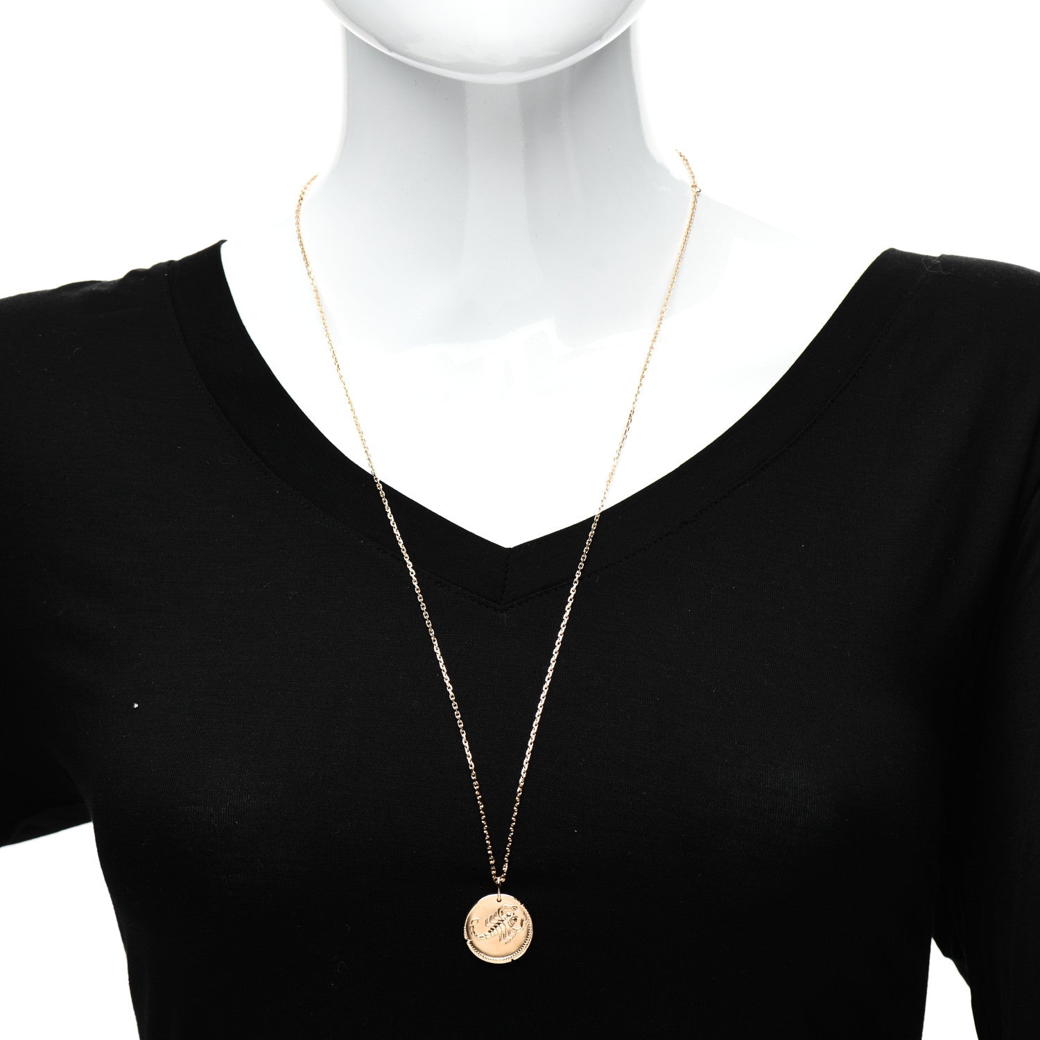 Van Cleef & Arpels 18K Yellow Gold Zodiac Scorpio Pendant Necklace 2 of 7