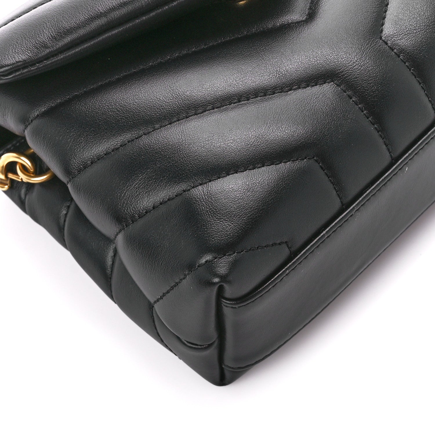 Saint Laurent Calfskin Y Quilted Monogram Toy Loulou Crossbody Bag Black 10 of 12