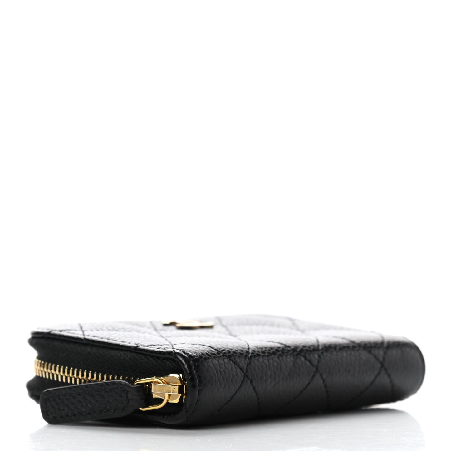 Caviar Quilted Zip Coin Purse Black