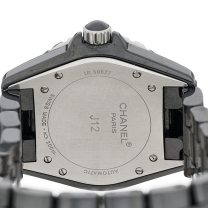 Chanel Stainless Steel Ceramic Diamond Pave Bezel 41mm J12 Automatic Watch Black 4 of 5