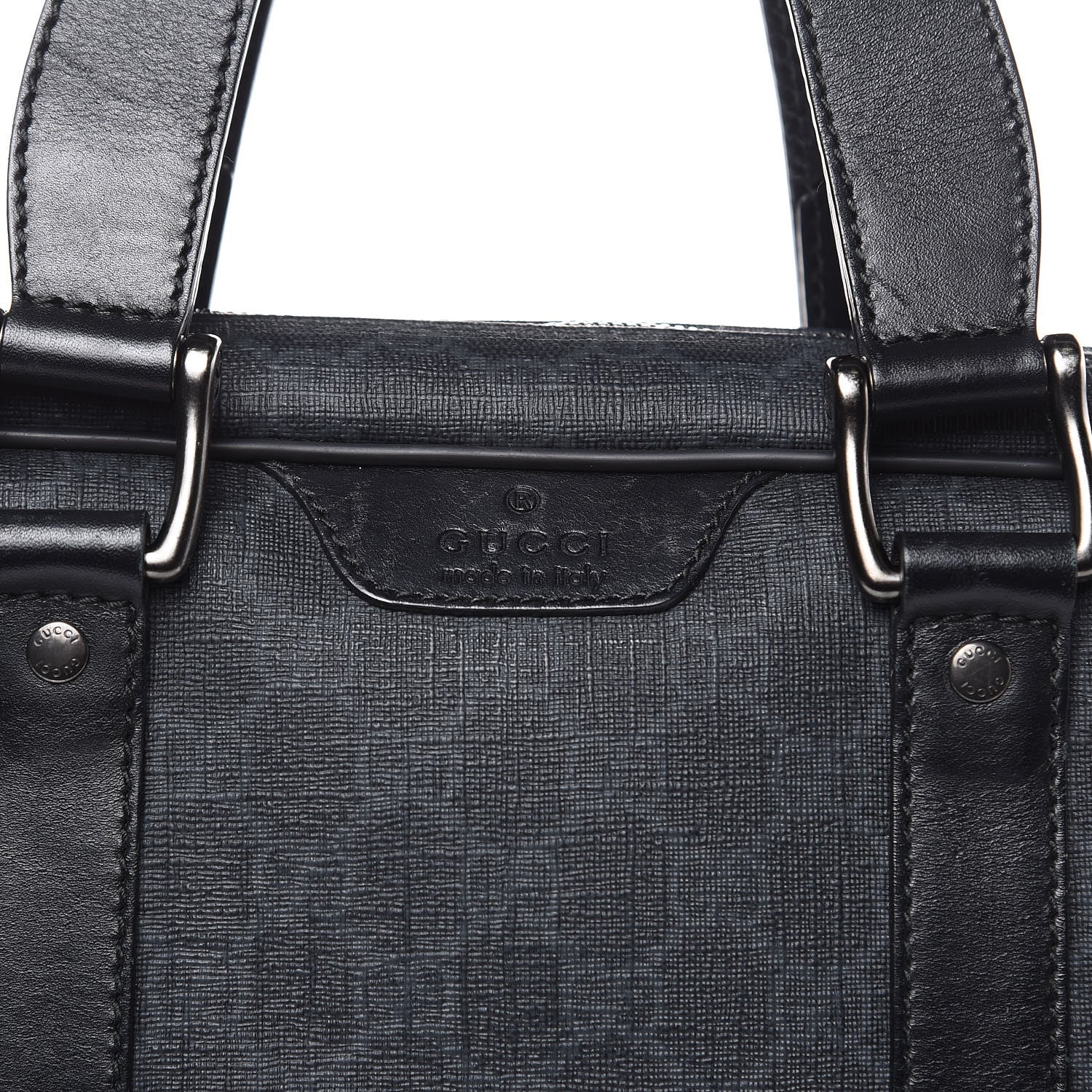 Gucci GG Supreme Monogram Briefcase Black Grey 14 of 15