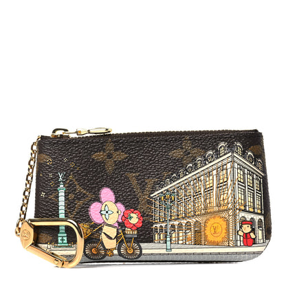 Louis Vuitton Monogram 2022 Christmas Animation Paris Key Pouch Pink 1 of 6