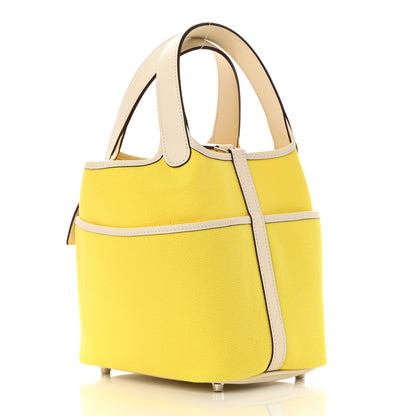 Hermes Toile Goeland Swift Cargo Picotin Lock 18 Jaune Citron Nata 3 of 11