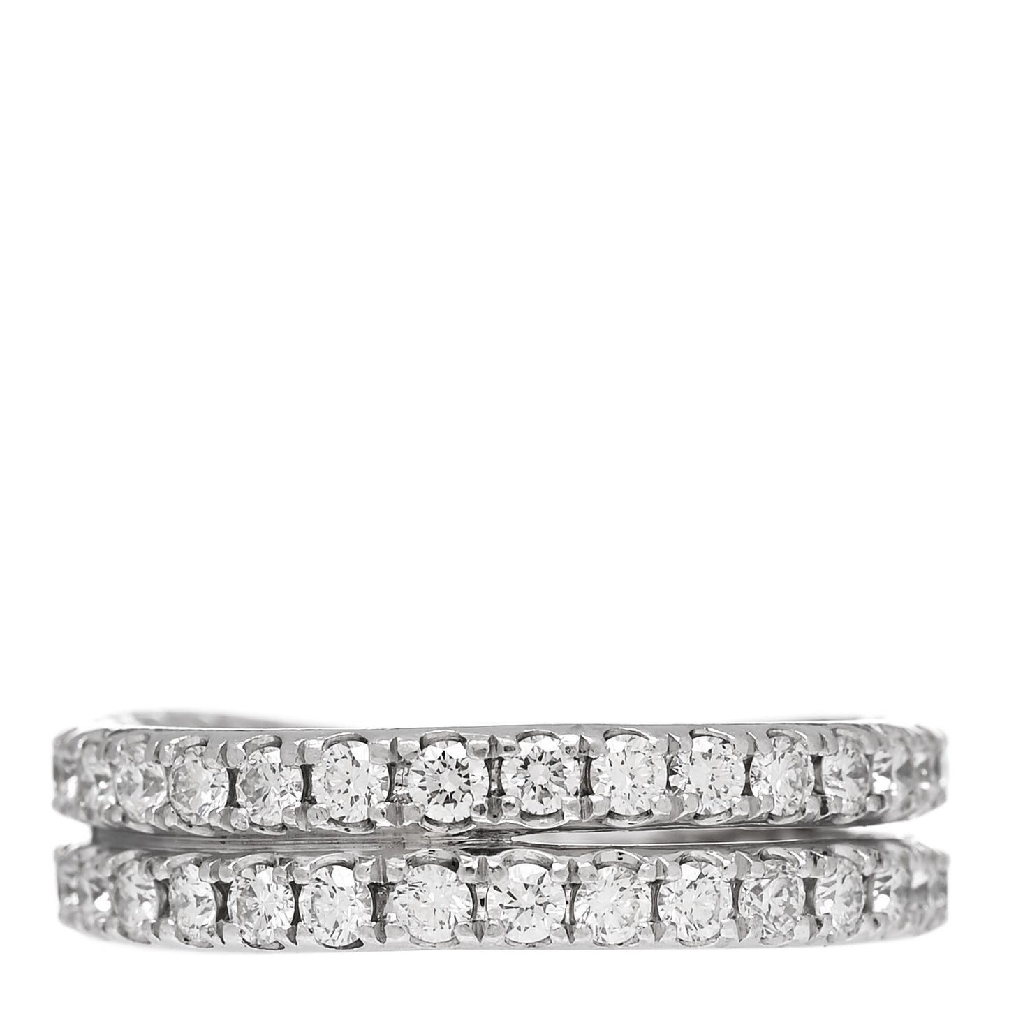 Platinum Diamond Crossover Wedding Band Ring 52 6