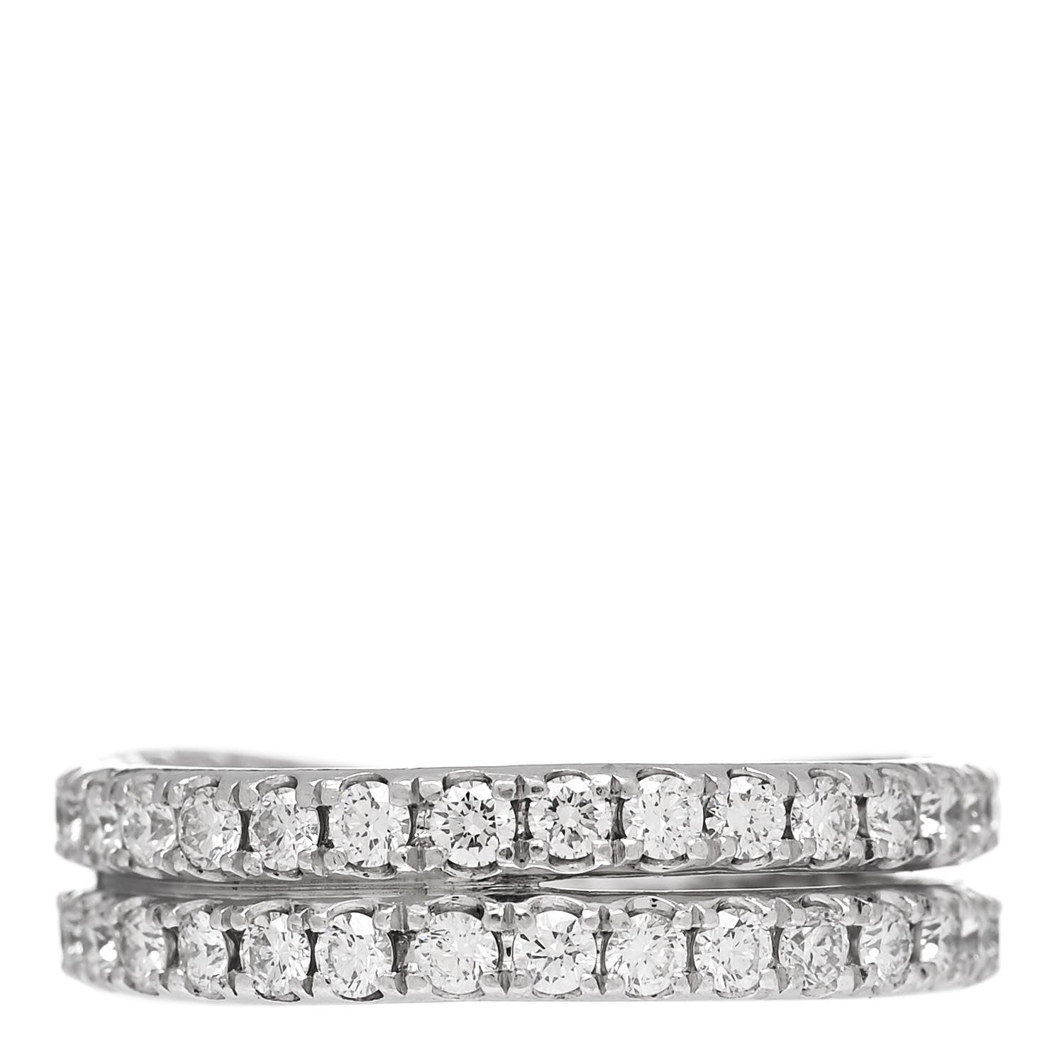 David Yurman Platinum Diamond Crossover Wedding Band Ring 52 6 3 of 5