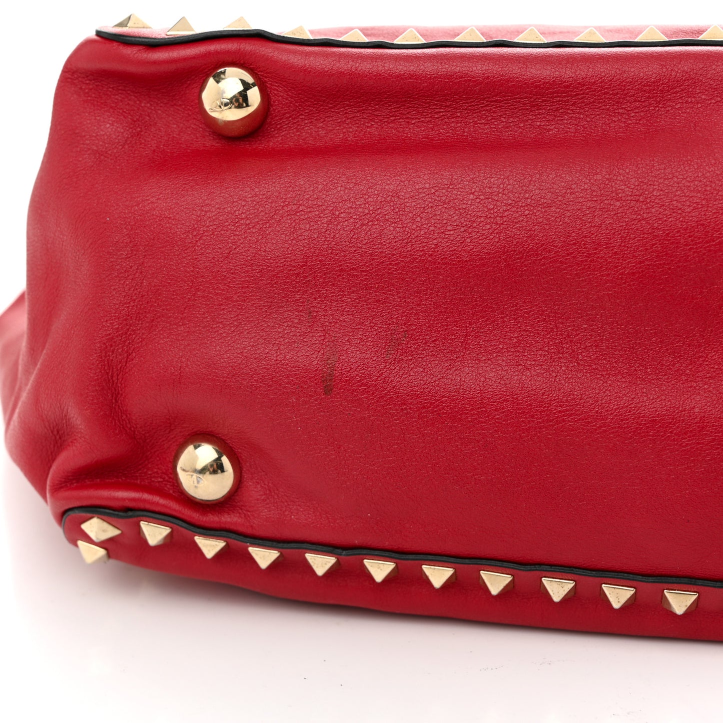 Vitello Medium Rockstud Tote Rosso Valentino