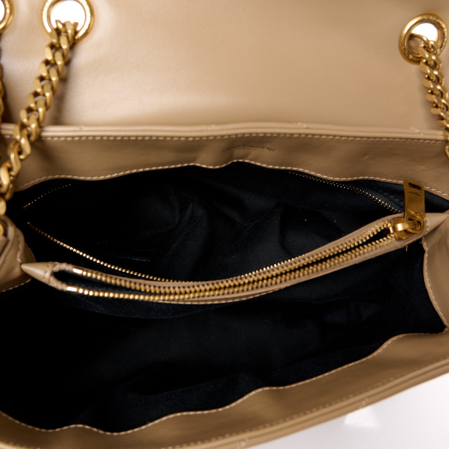 Saint Laurent Calfskin Y Quilted Monogram Medium Loulou Chain Satchel Dark Beige 5 of 13