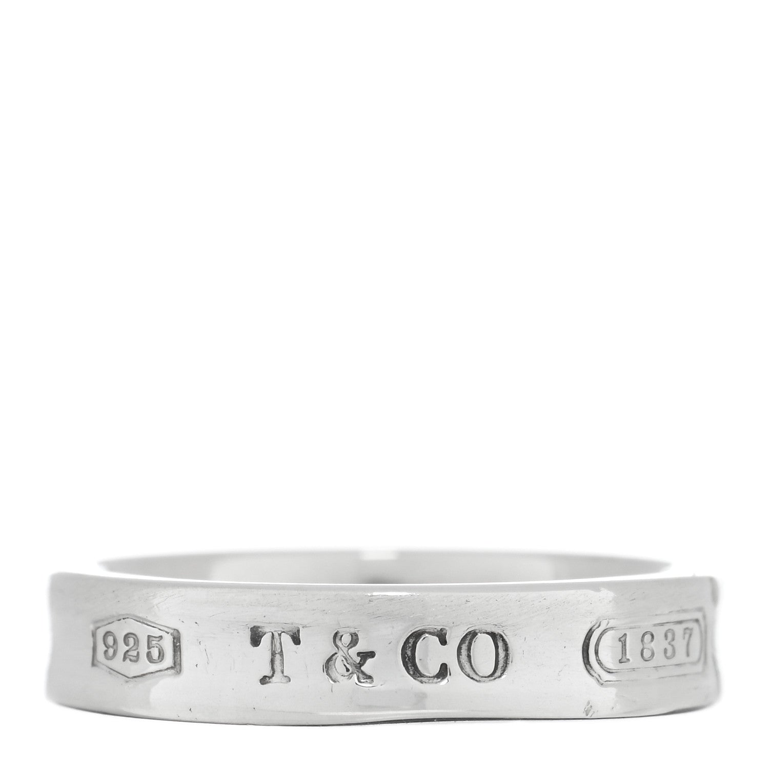 Tiffany Sterling Silver Narrow 1837 Band Ring 49 5 1 of 5