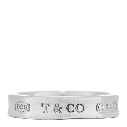 Tiffany Sterling Silver Narrow 1837 Band Ring 49 5 1 of 5