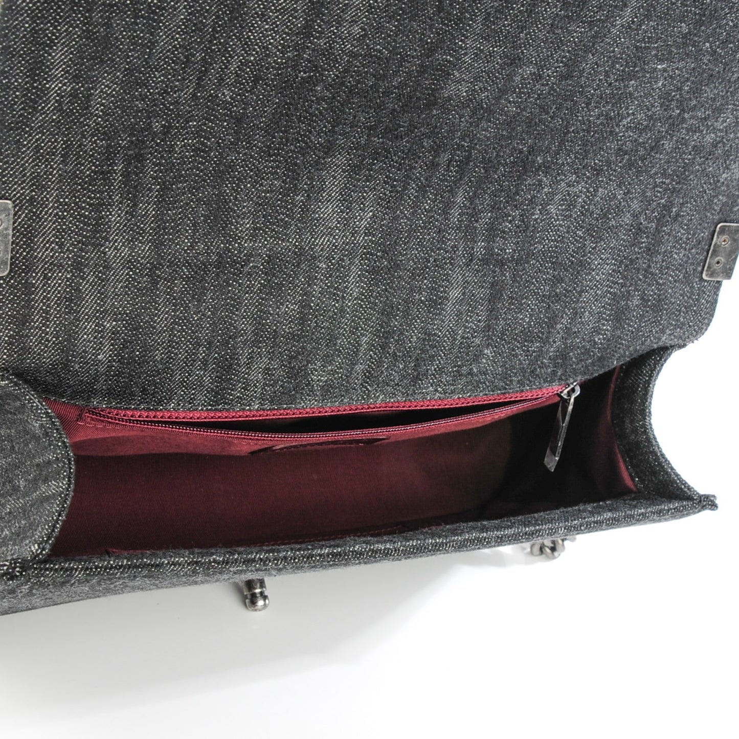 Denim Quilted New Medium Boy Flap Black