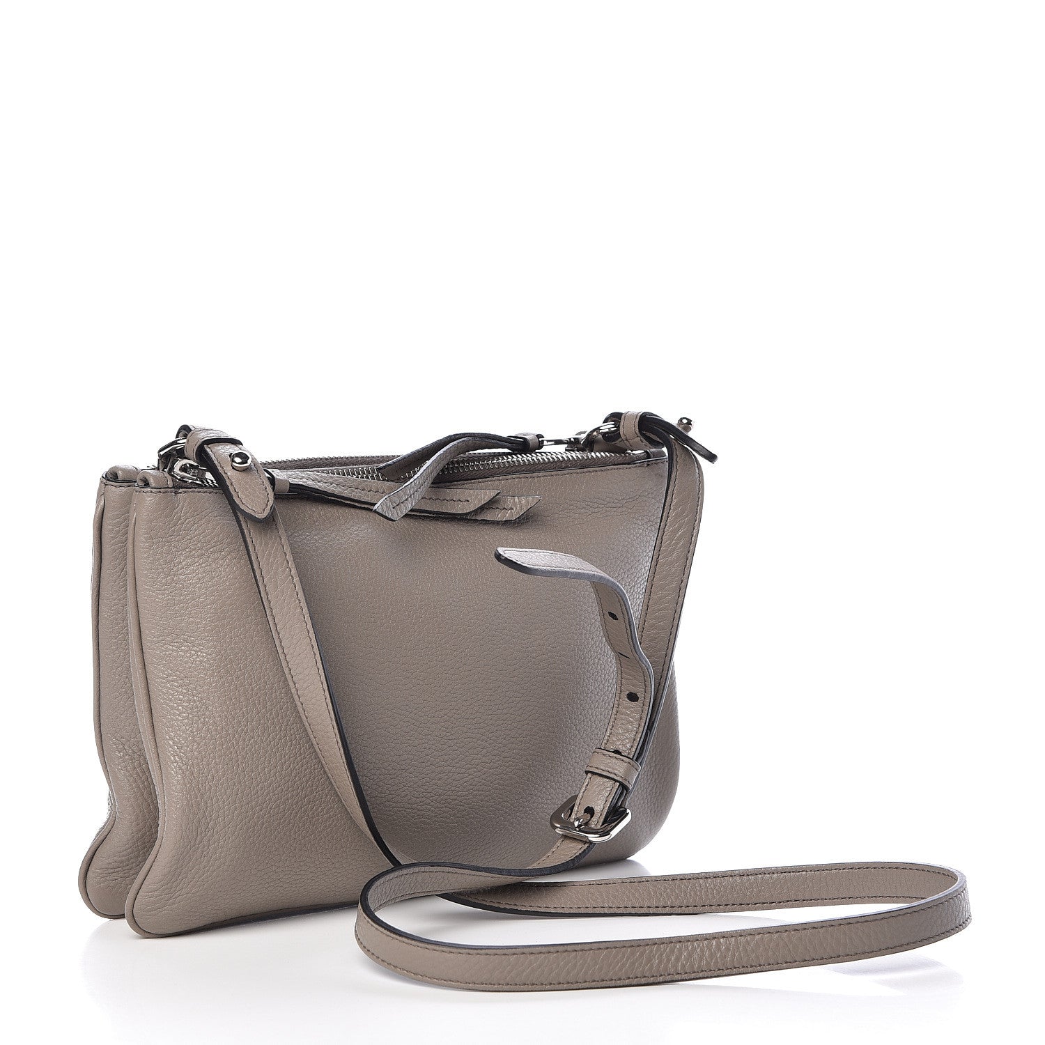 Prada Vitello Phenix Double Zip Crossbody Bag Argilla 482217