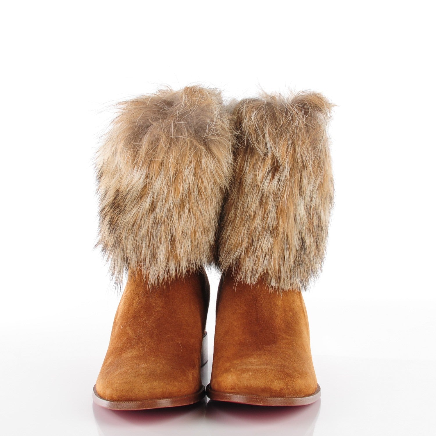 Christian Louboutin Suede Coyote Fur Mazurka Boots 40.5 2 of 6