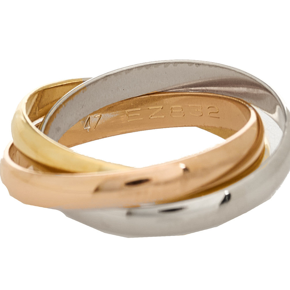 Cartier 18K Pink Yellow White Gold Small Trinity Ring 47 4 5 of 5