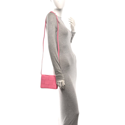 Bottega Veneta Lambskin Maxi Intrecciato Mini Cassette Crossbody Bag Pink 2 of 9