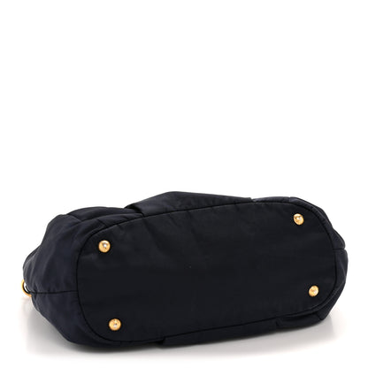 Prada Tessuto Nylon Vitello Daino Tote Bleu 4 of 15