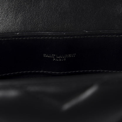 Saint Laurent Calfskin Y Quilted Monogram Small Loulou Chain Satchel Black 9 of 12