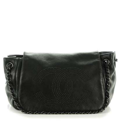 Chanel Lambskin Studded Accordion CC Flap Black 1 of 7