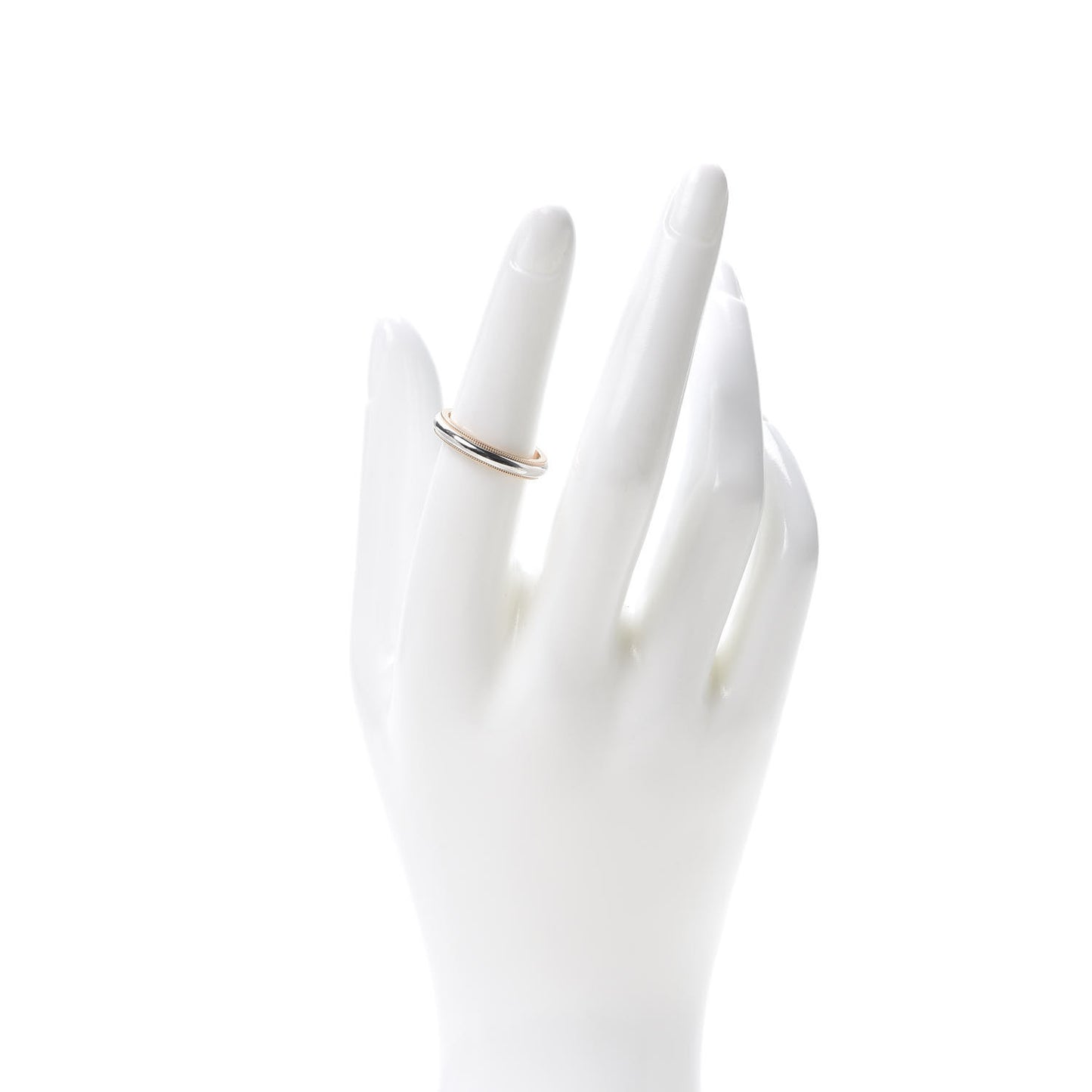 Platinum 18K Rose Gold 3mm Milgrain Band Ring 53 6.5