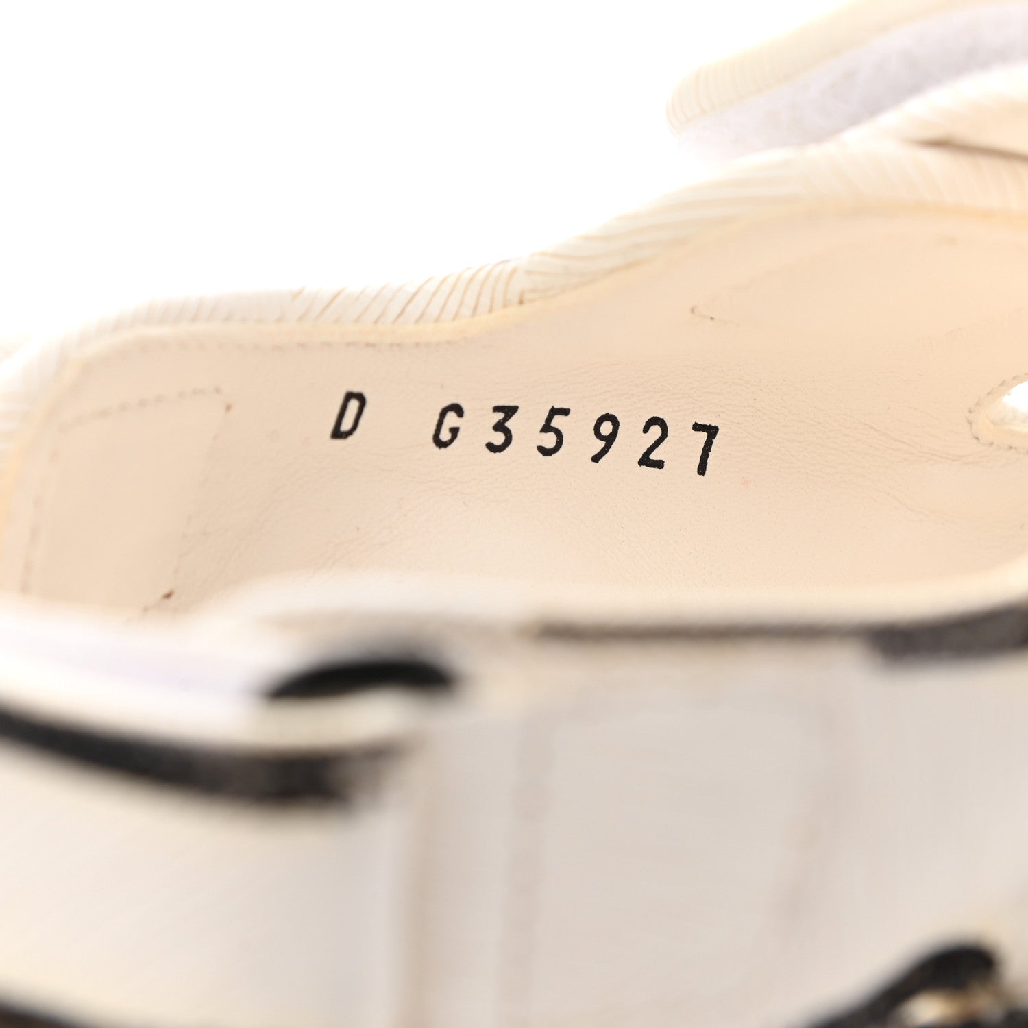Chanel Calfskin Printed Velcro Dad Sandals 35 White Black 8 of 9