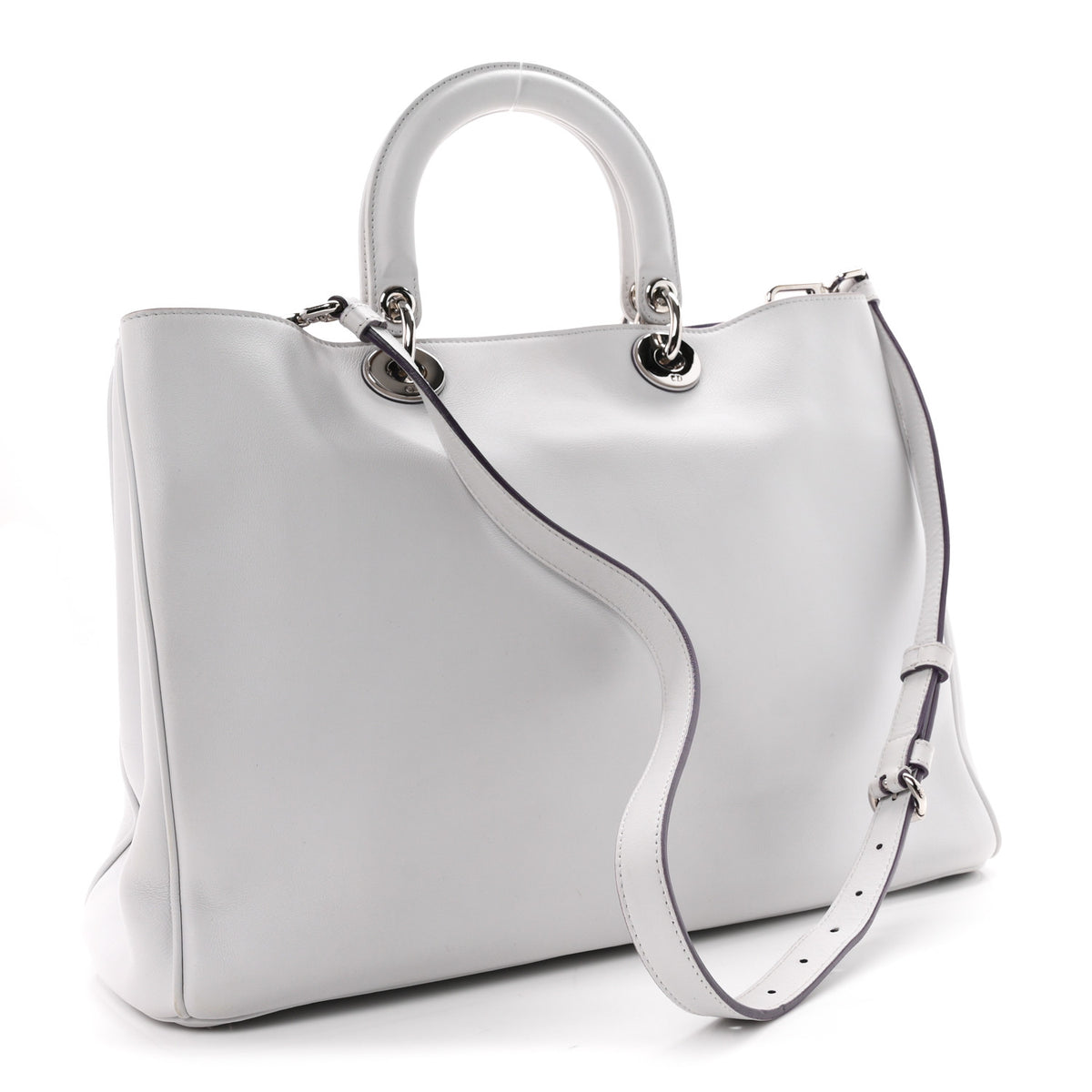 Smooth Calfskin Large Diorissimo Tote White