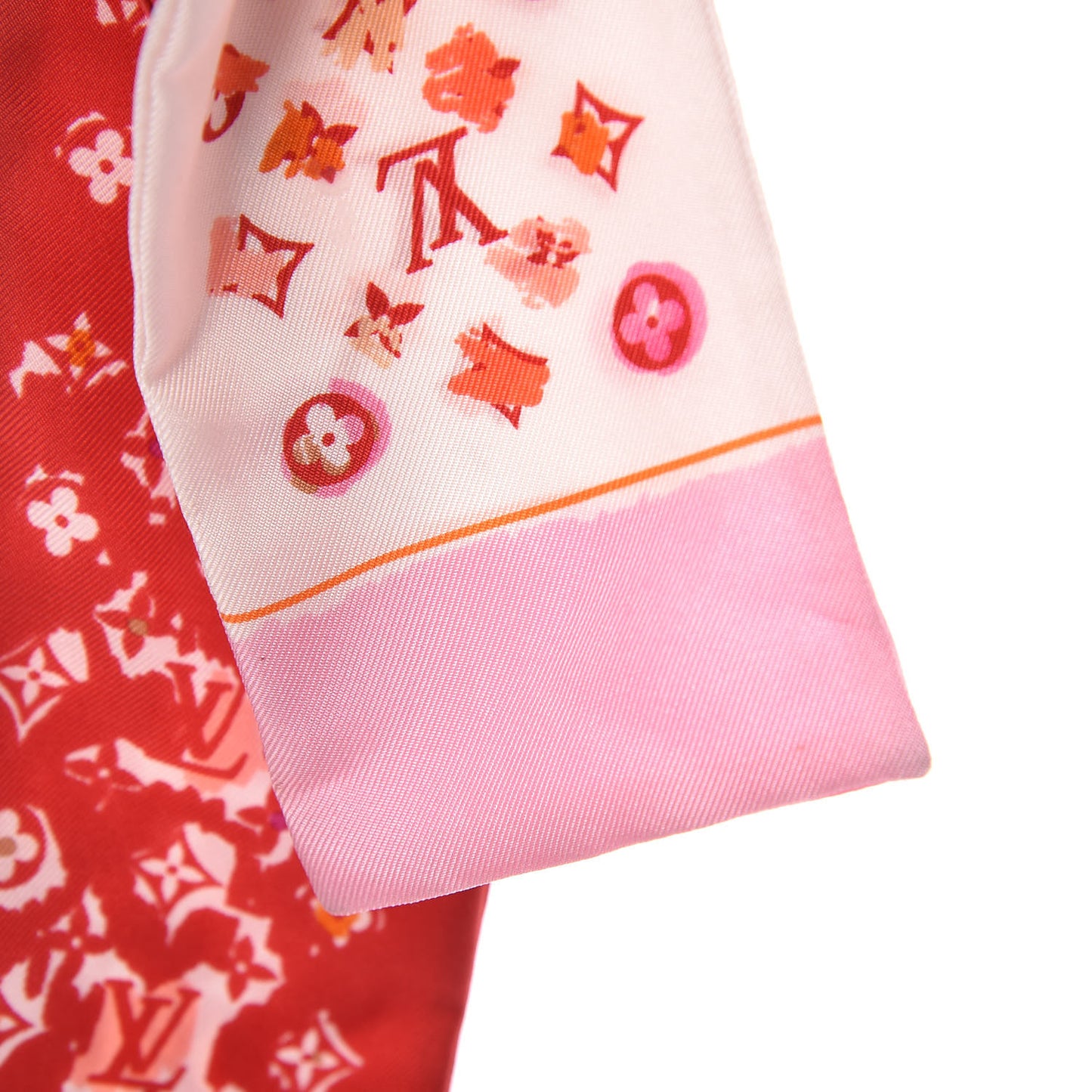 Silk Monogram Splash Bandeau Red