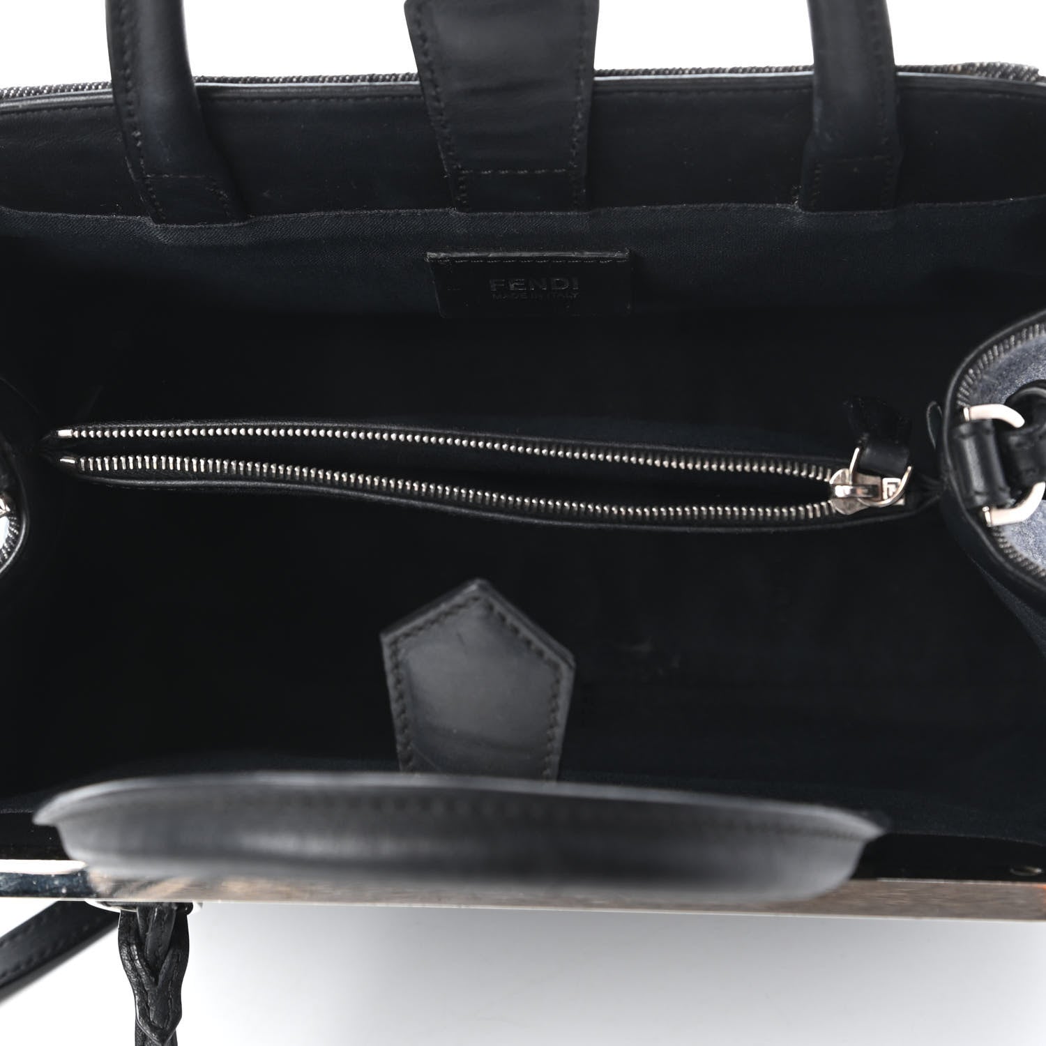 Fendi Denim Petite 2Jours Tote Blue Black 5 of 10