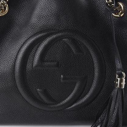 Gucci Pebbled Calfskin Medium Soho Chain Shoulder Bag Black 10 of 10