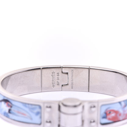 Hermes Enamel Printed Narrow Equateur Hinged Bracelet S 6 of 12