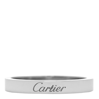 Cartier Platinum 3mm C De Cartier Wedding Band Ring 56 7.5 1 of 5