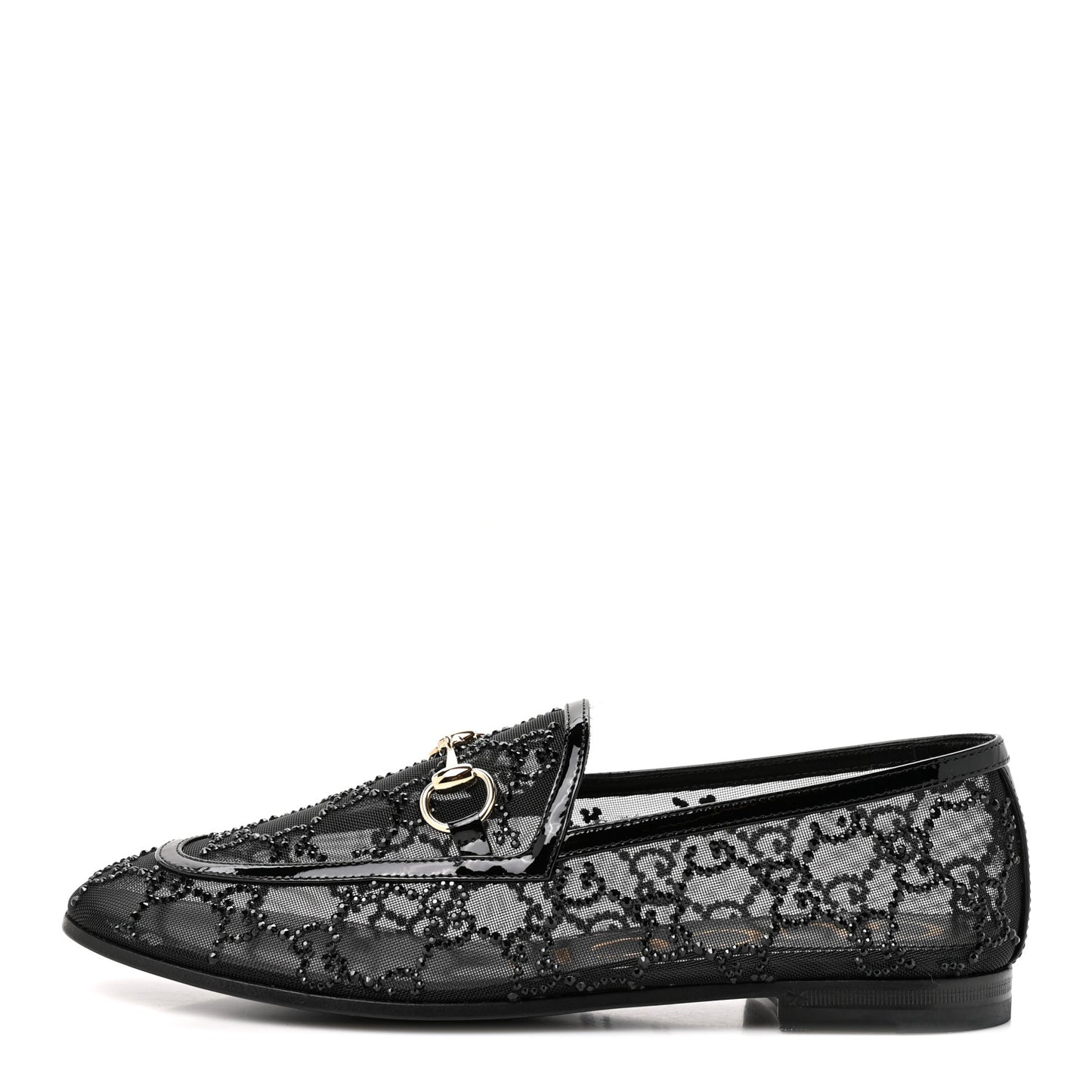 Tela Retino Kid Scamosciato Crystal GG Monogram Jordaan Loafer 35.5 Black