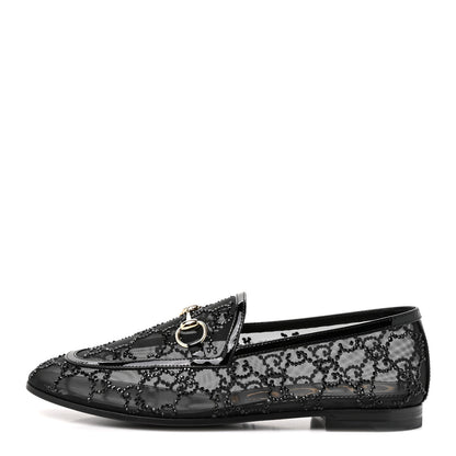 Gucci Tela Retino Kid Scamosciato Crystal GG Monogram Jordaan Loafer 35.5 Black 1 of 9
