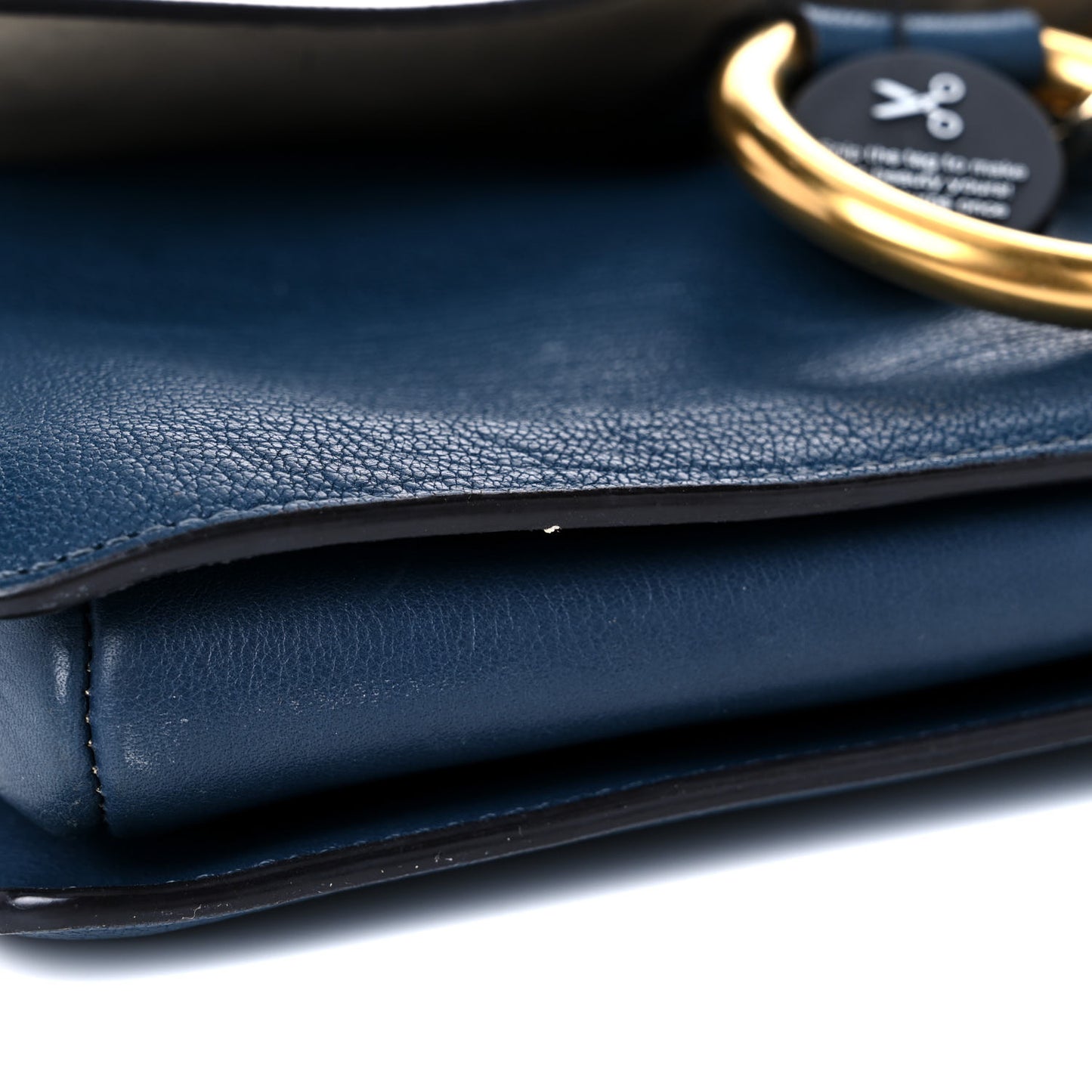 Goatskin Small Faye Shoulder Bag Denim Blue