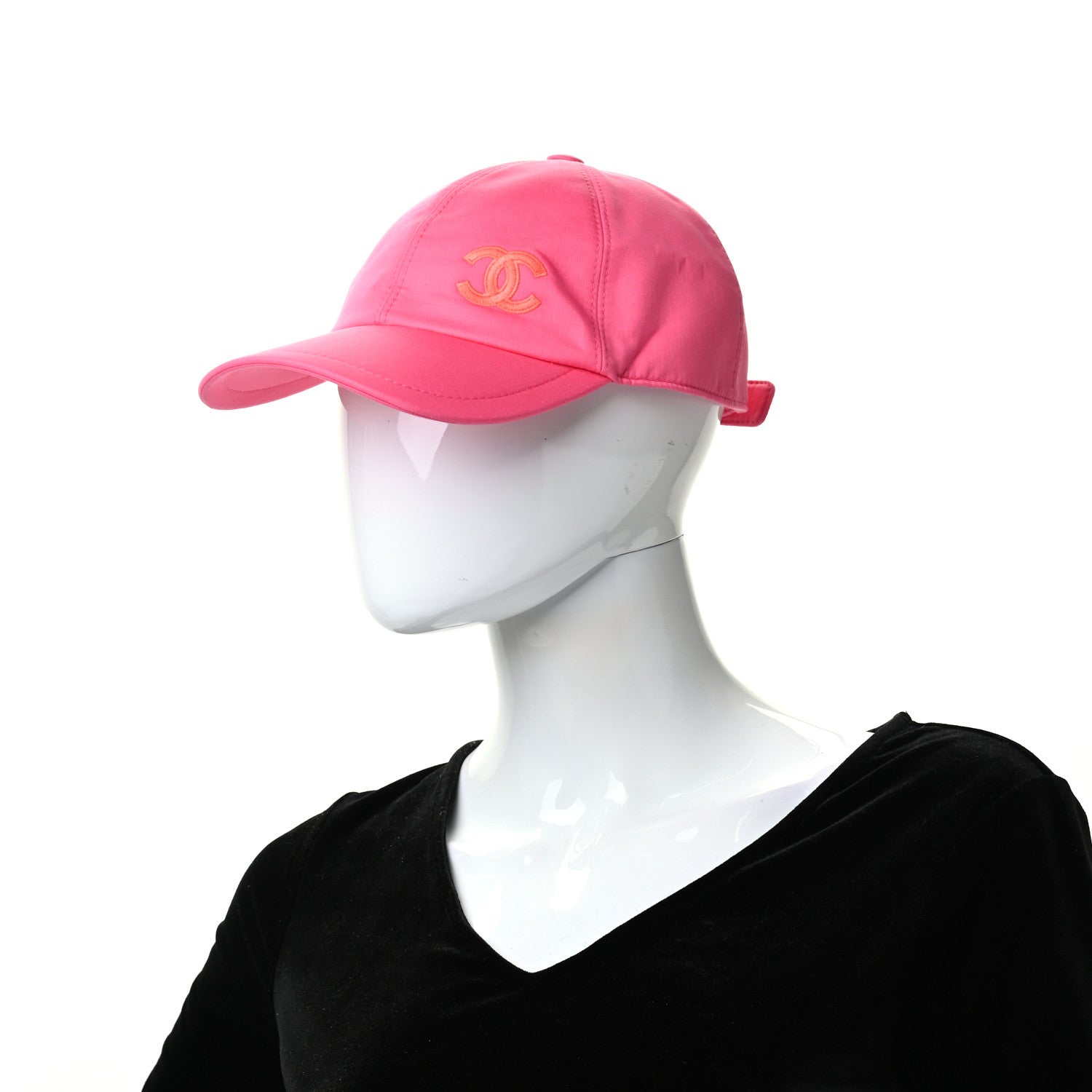 Chanel Cotton CC Cap Hat Fuchsia Orange 2 of 6