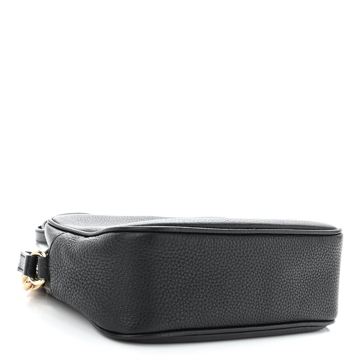 Pebbled Calfskin Small Soho Disco Bag Black