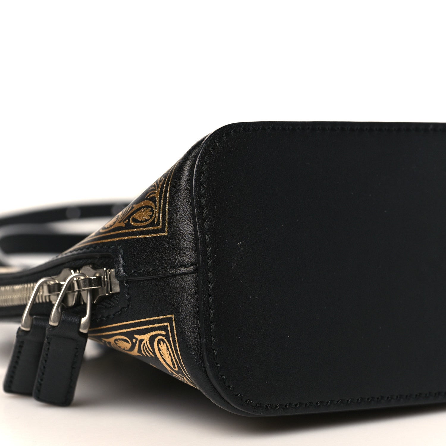 Gucci X SEGA Calfskin GUCCY Stars Mini Dome Shoulder Bag Black Gold 8 of 9