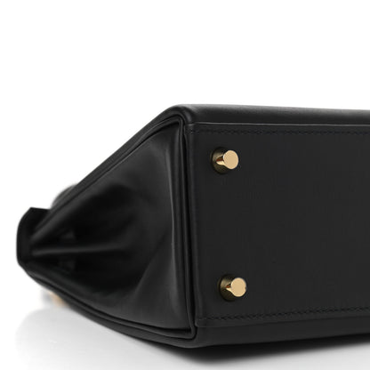 Hermes Swift Horseshoe Kelly Retourne 25 Black Rose Pourpre 9 of 11