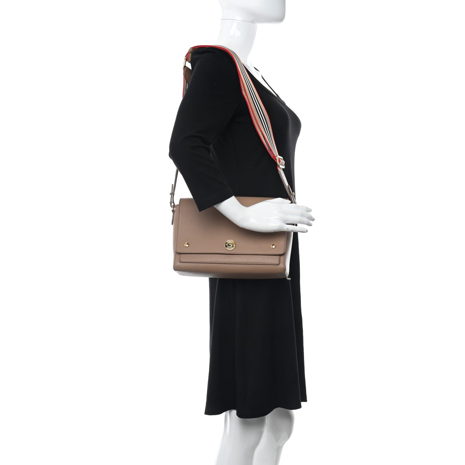 Burberry Grainy Calfskin Note Crossbody Bag Beige 2 of 10
