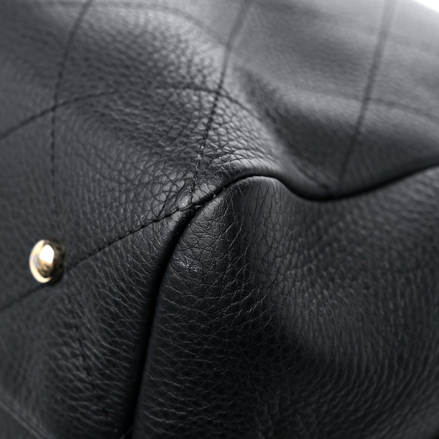 Bullskin Stitched Large Shopping Bag Black