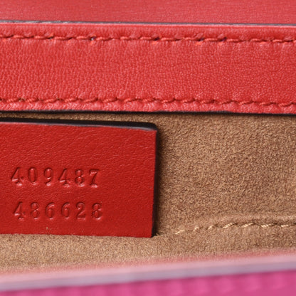 Gucci Calfskin Small Padlock Shoulder Bag New Rosette Hibiscus Red 7 of 9