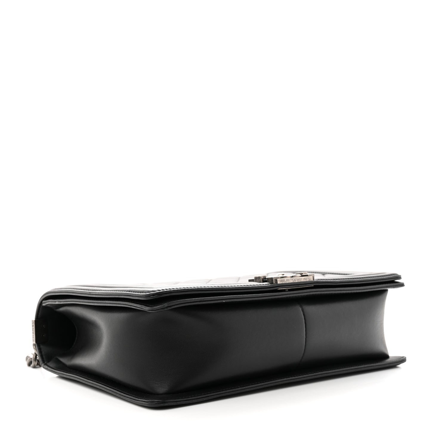 Lambskin Quilted Large Boy Flap Black