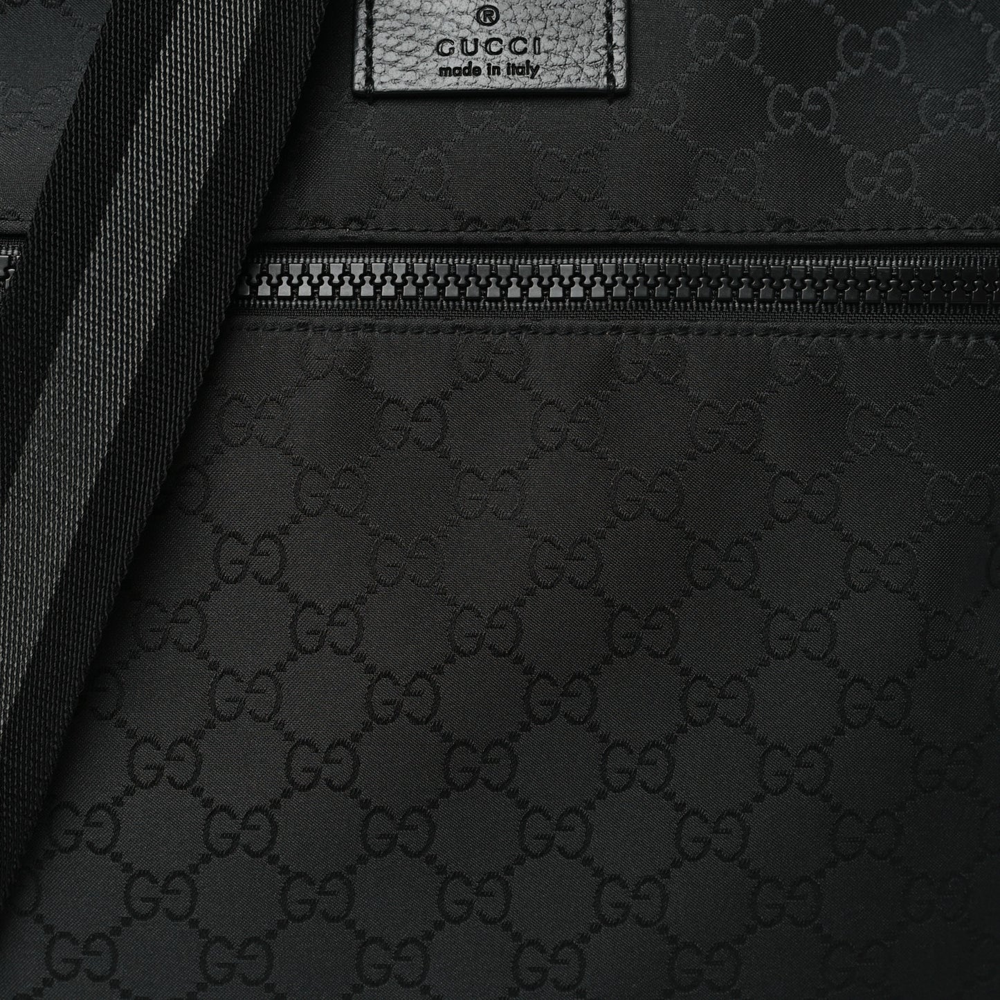 Nylon Monogram Small Flat Messenger Bag Black