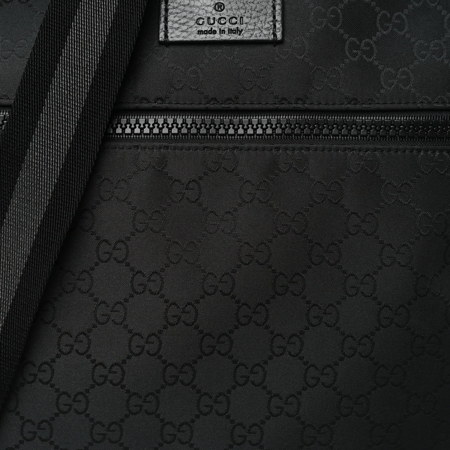 Gucci Nylon Monogram Small Flat Messenger Bag Black 8 of 10
