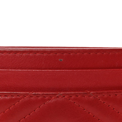 Gucci Calfskin Matelasse GG Marmont Card Holder Hibiscus Red 7 of 11