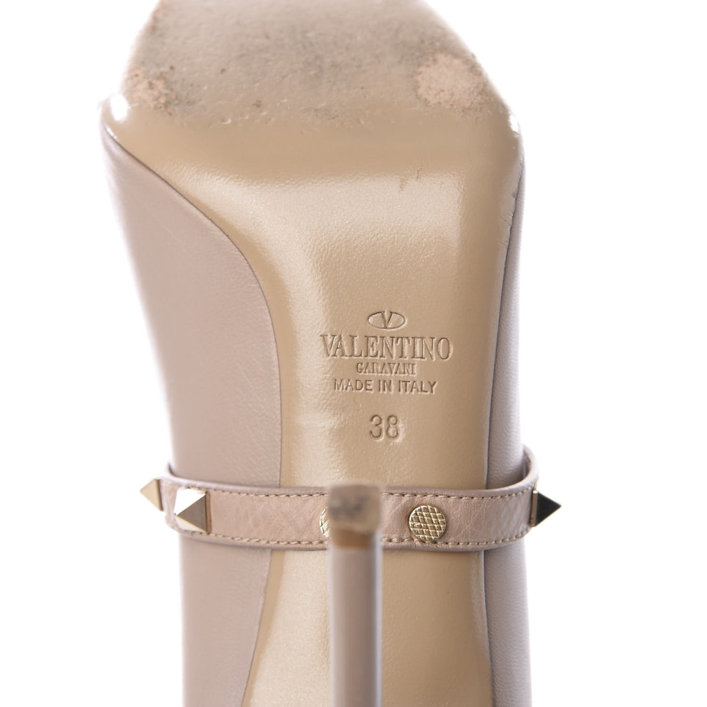Nappa Rockstud Studwrap Strap 105mm Pumps 38 Poudre