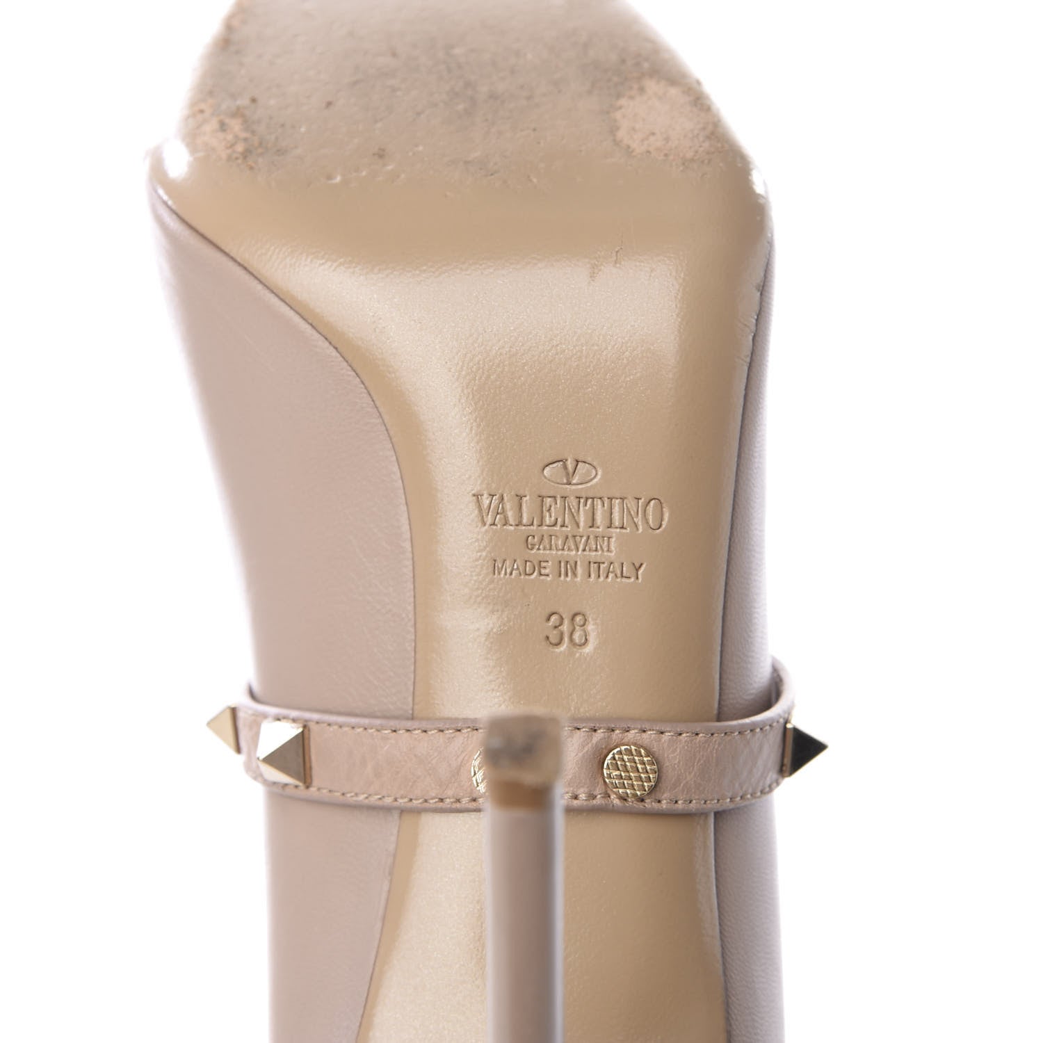Valentino Garavani Nappa Rockstud Studwrap Strap 105mm Pumps 38 Poudre 9 of 11