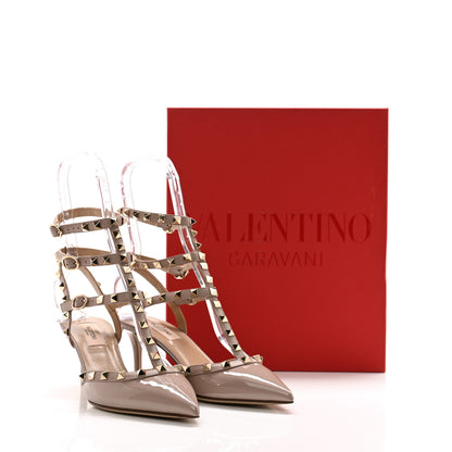 Valentino Garavani Patent Rockstud 90mm Cage Mules 38.5 Poudre 9 of 9