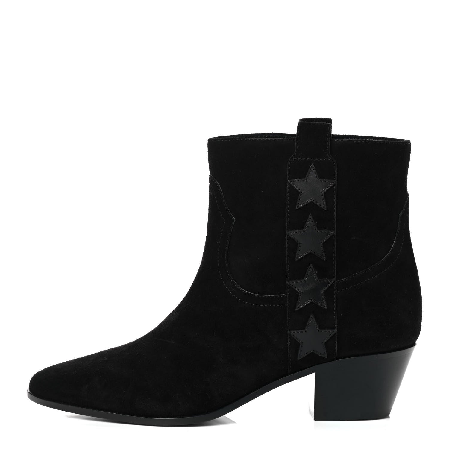 Saint Laurent Suede Rock 40 Stars Ankle Boots 35 Black 1 of 7