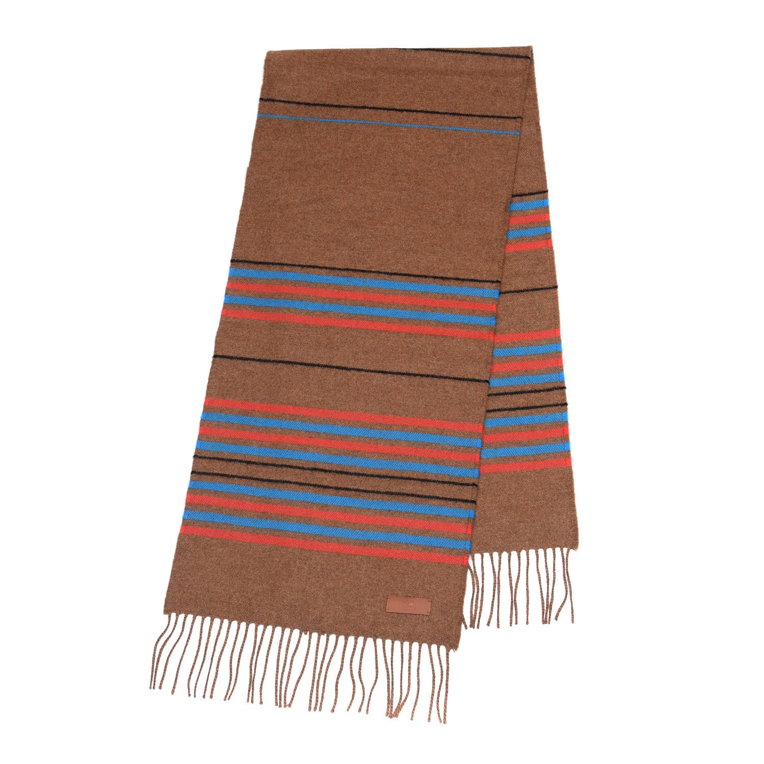 Hermes Cashmere Neorocabar Muffler Noisette Bleu Electrique 2 of 4