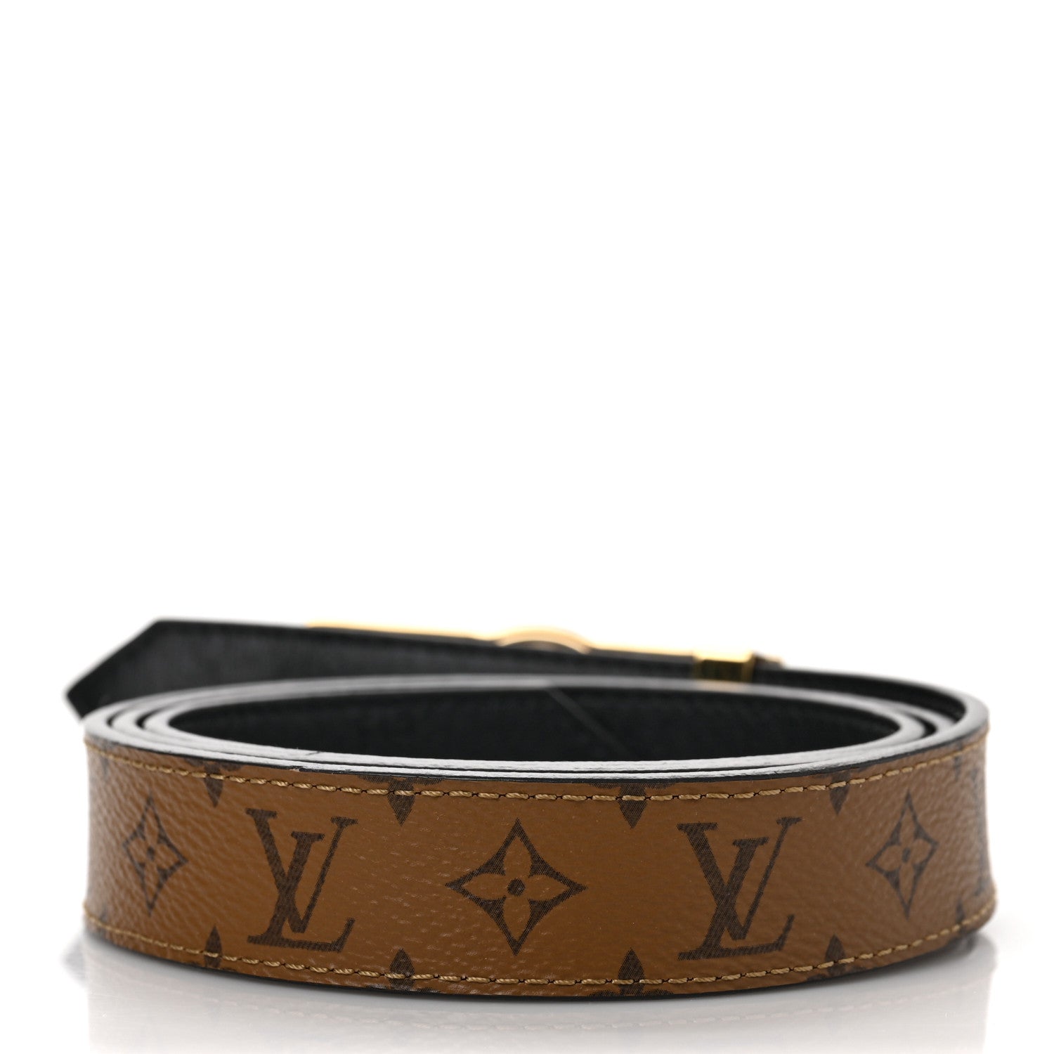Louis Vuitton Monogram 25mm Dauphine Reversible Belt 85 34 Cream 2 of 6