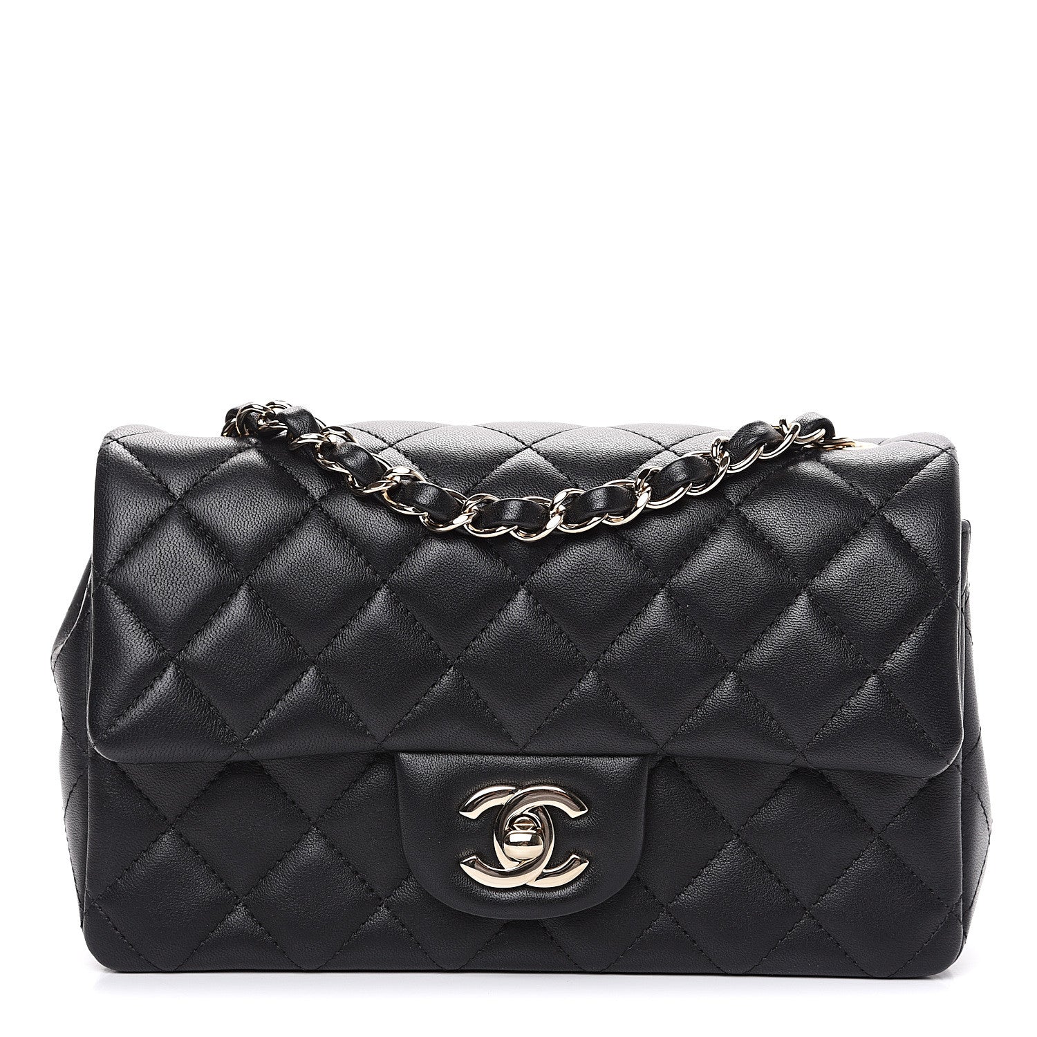 Chanel Lambskin Quilted Mini Rectangular Flap Black 1 of 12